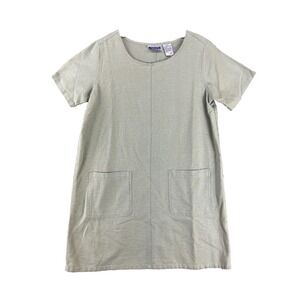 Erika & Co Petites Dress Women's PM Gray Sleeveless A Line Linen Blend Lagenlook